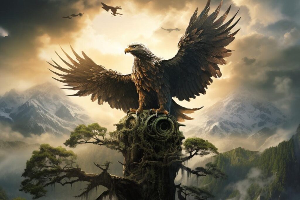 Veðrfölnir - The Watcher of Yggdrasil.